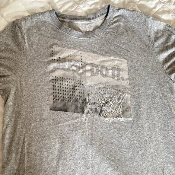 Nike T Shirt Tee Mens Size Small Just Do It Graphic Sportswear Gray Short Sleeve - Picture 2 of 8